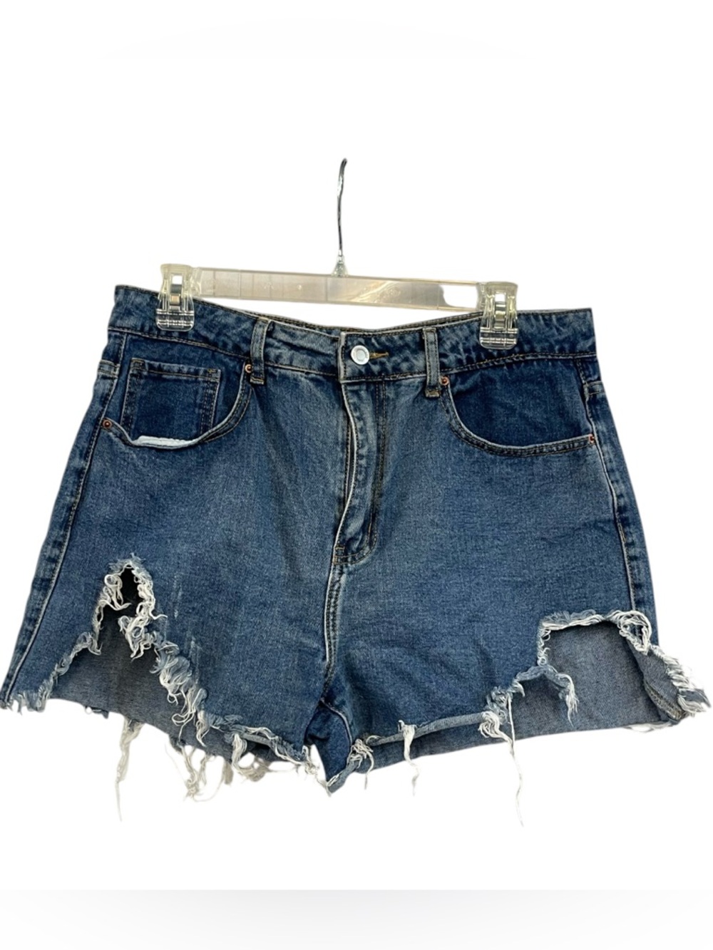 Cali1850 Distressed Denim Shorts 13 Butterfly Pocket High Rise Cutoff Y2K Cali